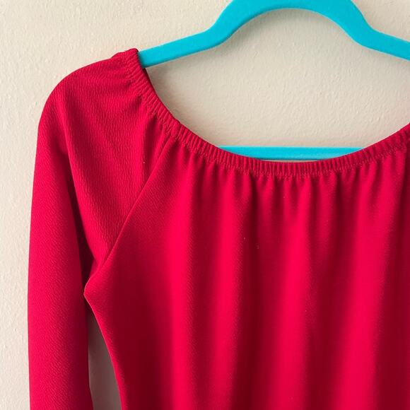 Red Omega Size 2XL Body-con Long Sleeve Dress - Picture 2 of 8